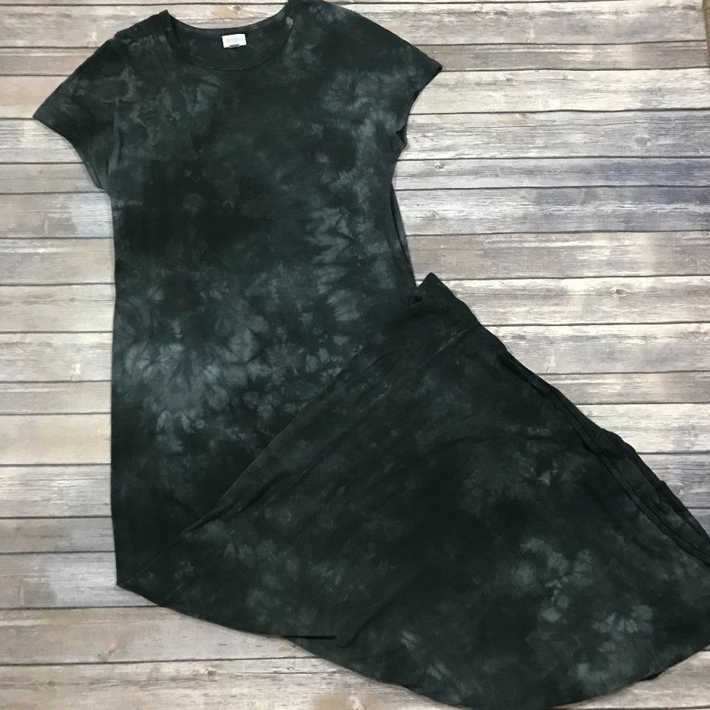 LuLaRoe Black Acid Wash Maria Dress